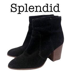 Splendid Black Suede Booties Size 8
